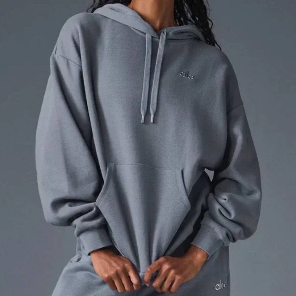 Alo Womens  Limited Edition Accolade Hoodie - Steel Grey Small